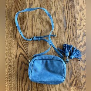 Anthropologie textured blue crossbody bag